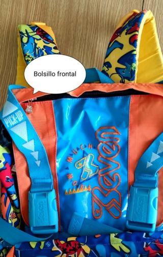Mochila escolar Seven multicolor y tamaño ampliabl