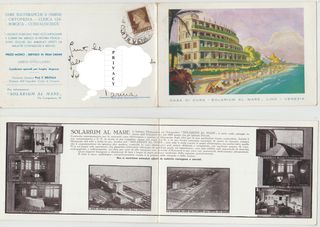 Cartolina doppia Casa di Cura Solarium al Mare