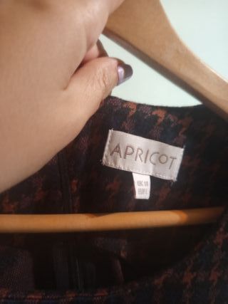 Vestido estampado cuadros marrón-negro - Talla M