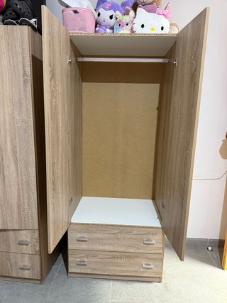 Armario ropero madera 2 puertas