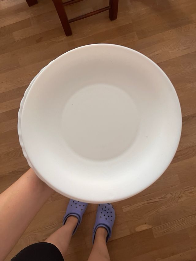 5 Platos Blancos Porcelana