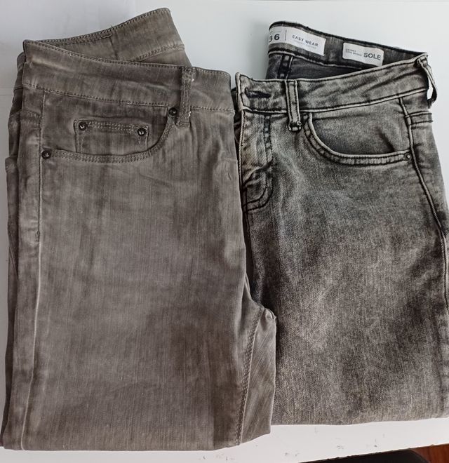 2 pantalones grises talla S/36
