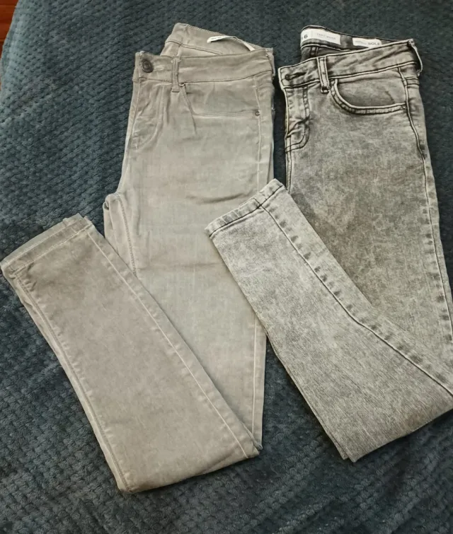 2 pantalones grises talla S/36