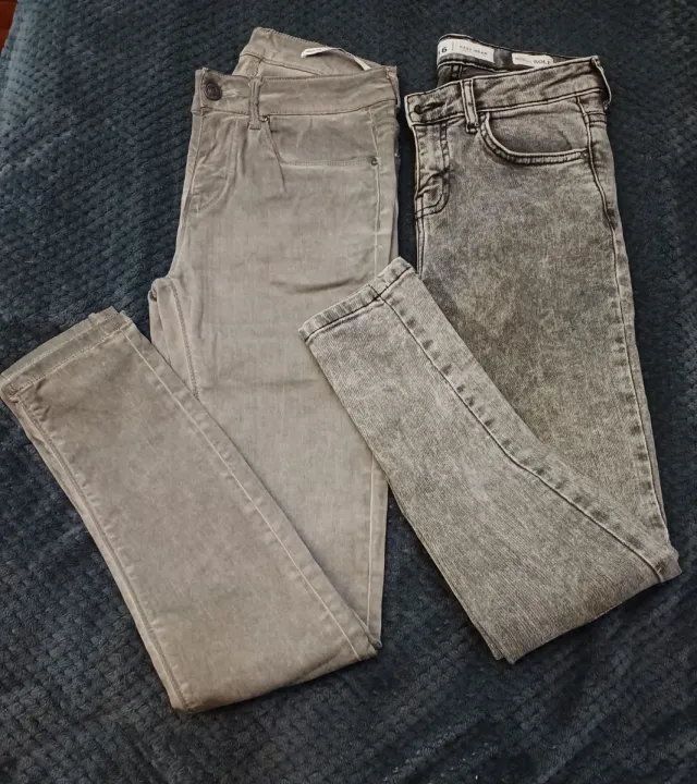 2 pantalones grises talla S/36