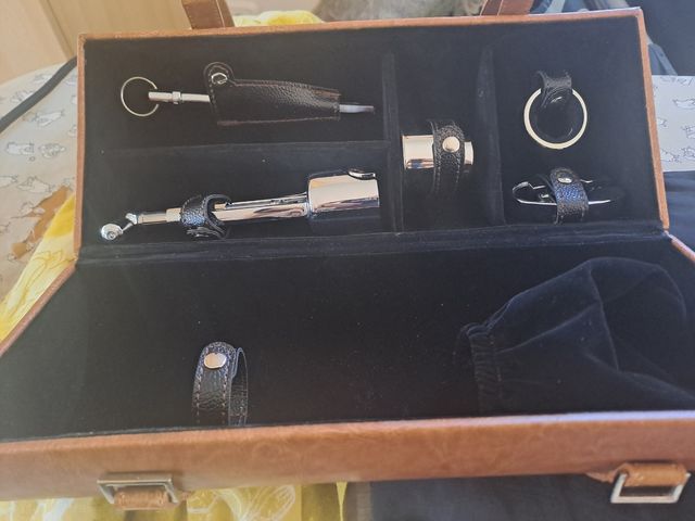 Botellero viaje - Piel sintética acces acero inox