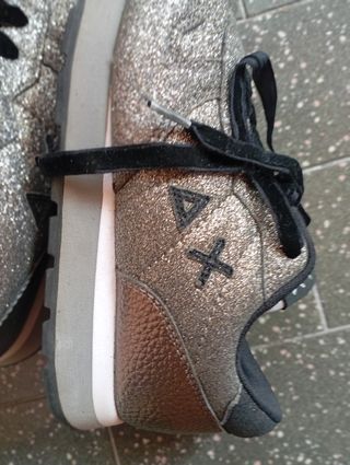 Sneakers glitter argento Tg 38