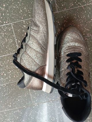 Sneakers glitter argento Tg 38