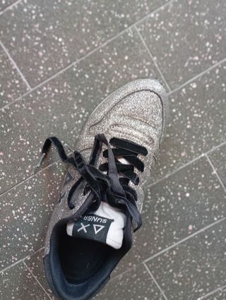 Sneakers glitter argento Tg 38