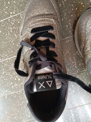 Sneakers glitter argento Tg 38