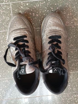 Sneakers glitter argento Tg 38