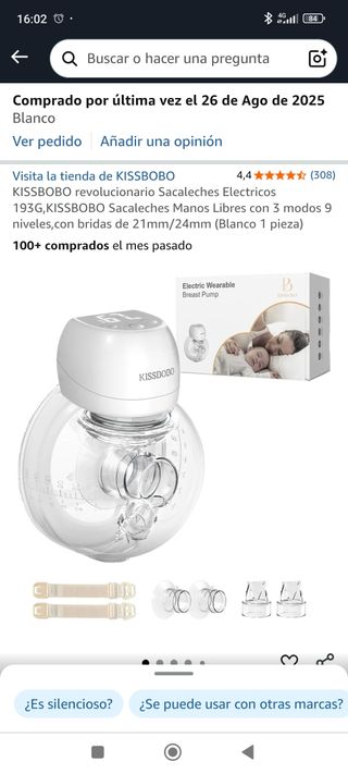 Sacaleches Kissbobo eléctrico. Individual o doble