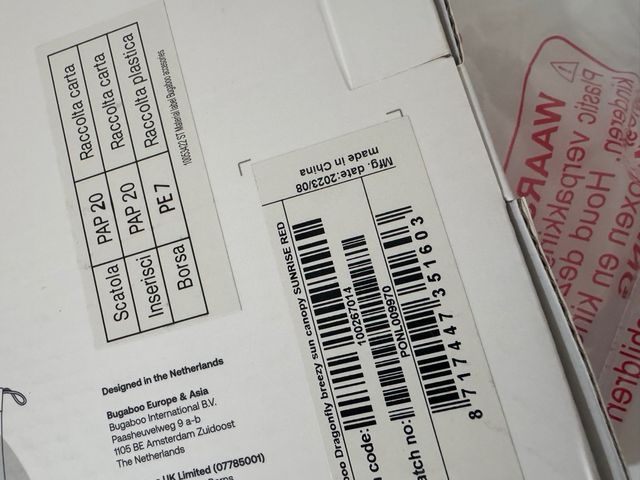 Capota ventilada Bugaboo Dragonfly - Rojo atar