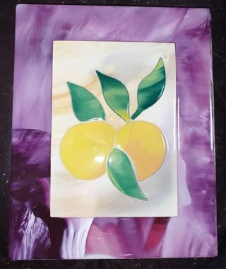 2 Azulejos pintados a mano - Frutas