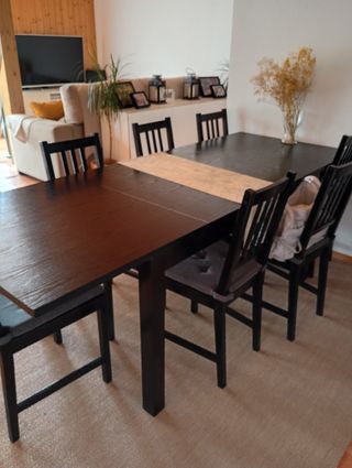 Mesa comedor extensible negra