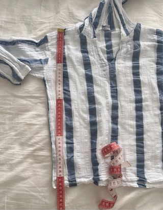 Camicia greca a righe, cotone 100%