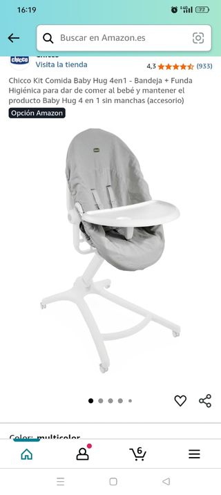 Bandeja para trona/ minicuna Chicco baby Hug pro 4