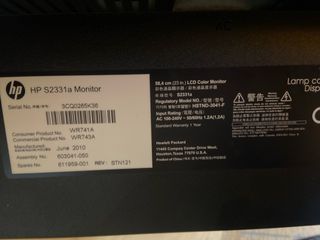 Monitor HP s23331a 
24 pulgadas 