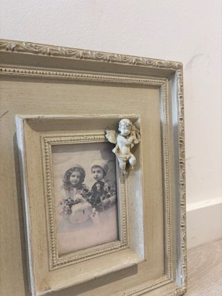 Marco fotos vintage triple beige