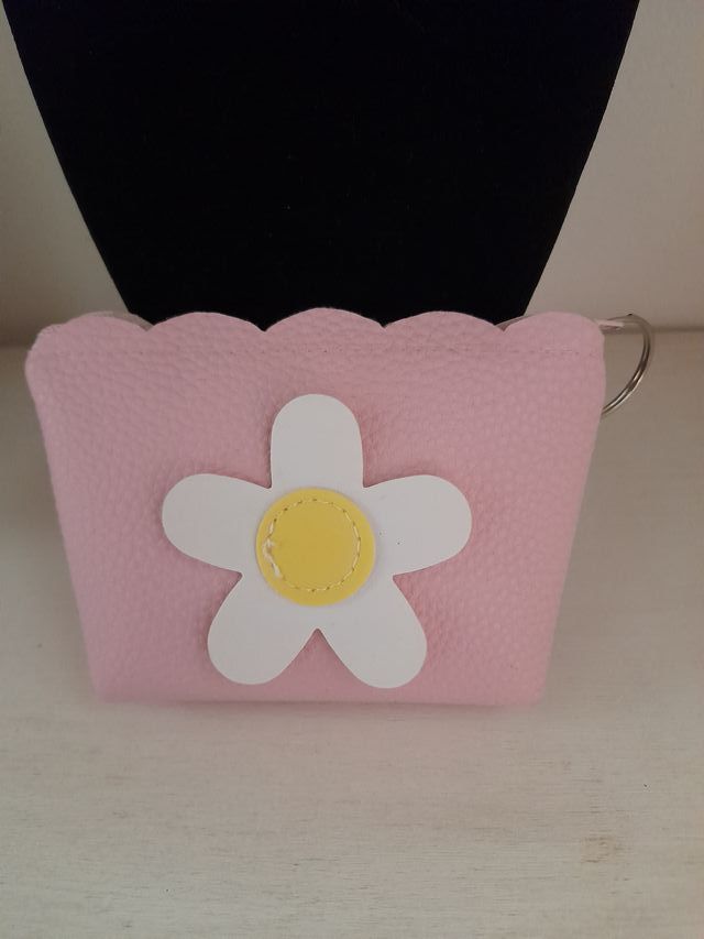 Portachiavi rosa con fiore