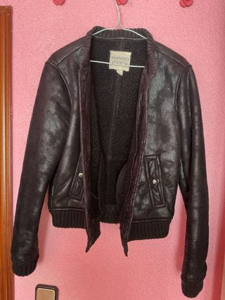 Chaqueta Mango borrego negra M