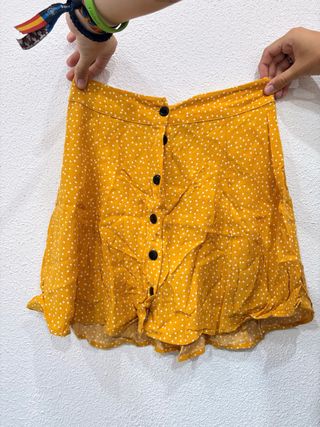 Falda amarilla lunares 