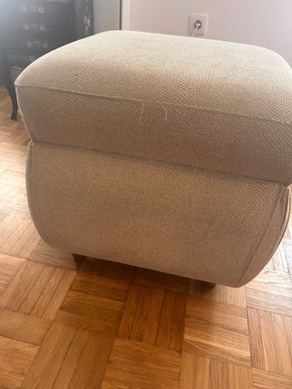 Sillón Puff beige - Reposapiés