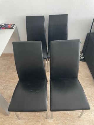 4 Sillas Comedor - Piel Sintética