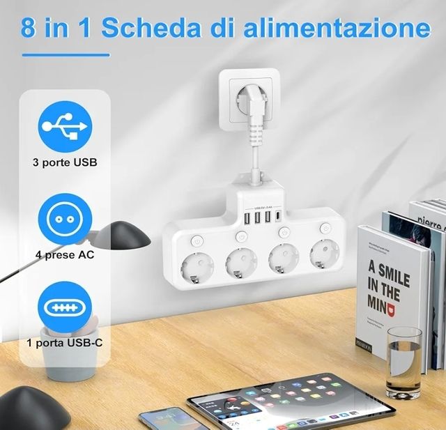 Multipresa 4 prese + USB