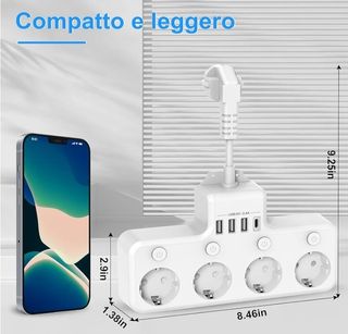 Multipresa 4 prese + USB