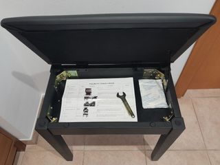 Taburete piano negro - Asiento acolchado