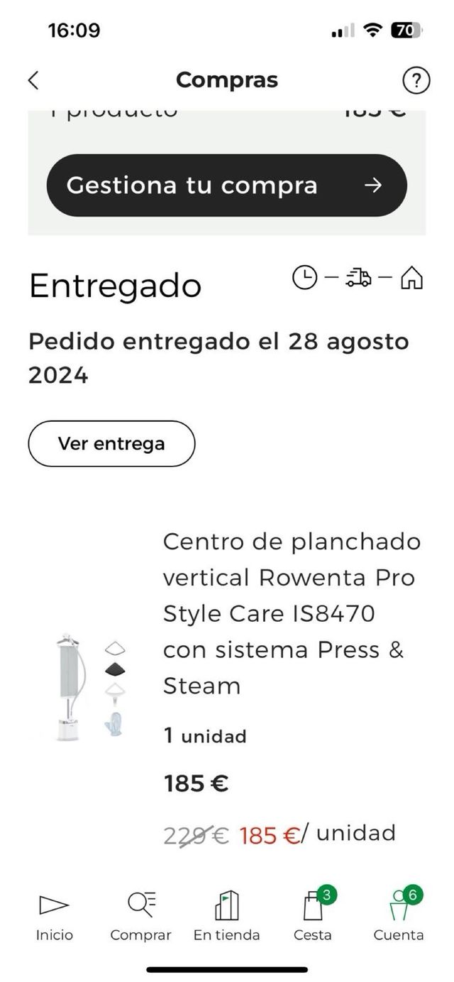 Plancha de vapor Roventa - Centro de planchado