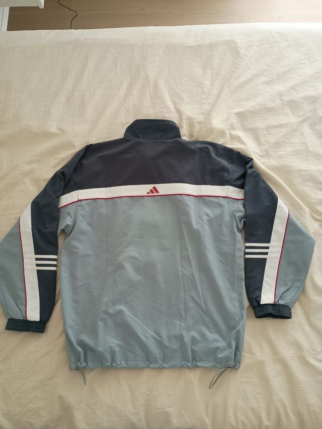 Chaqueta Adidas vintage azul-gris
