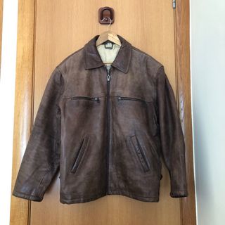 Cazadora biker cuero AKASO marrón