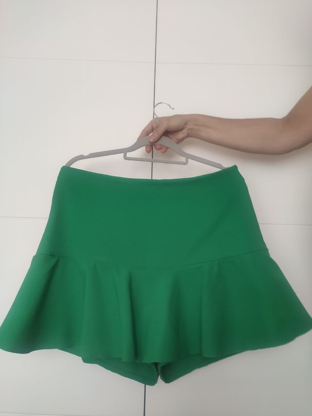 Falda pantalón ZARA verde
