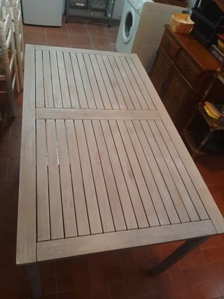 Mesa terraza madera gris claro