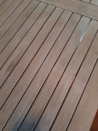 Mesa terraza madera gris claro