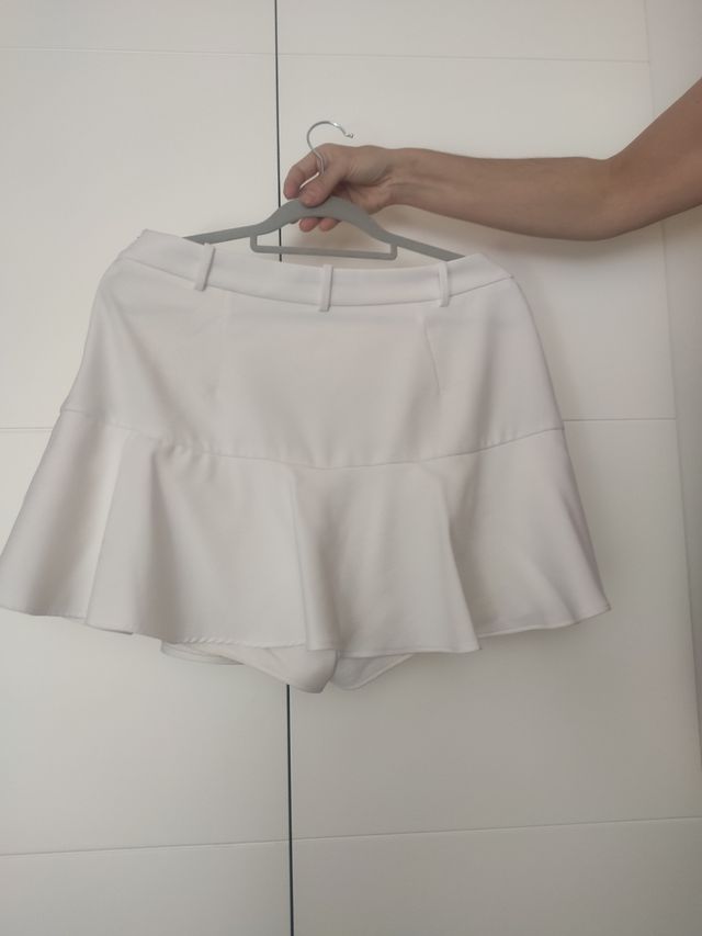 Falda pantalón blanca ZARA