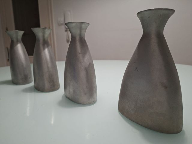 4 Candelabros metal plata