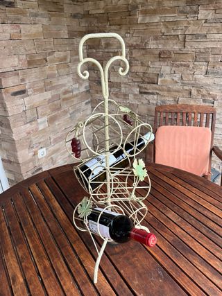 Botellero vintage metal blanco
