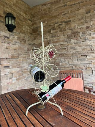 Botellero vintage metal blanco