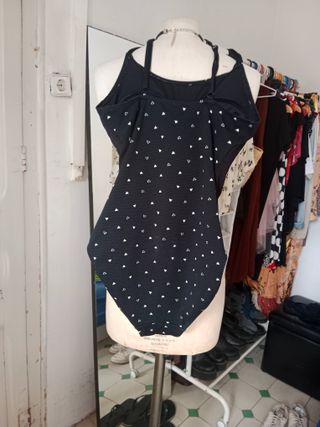 Bañador negro c/corazones blancos