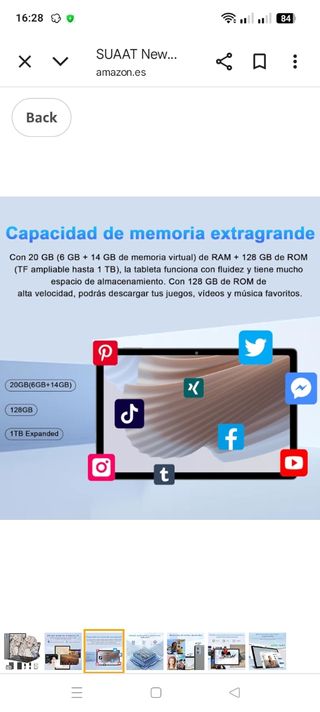 Tablet SUAAT S3 Android 14 - 20GB+128GB