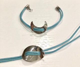 Pulsera y collar plata | azul