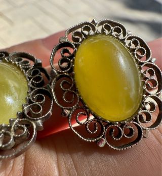 Anillo y pendientes clips vintage