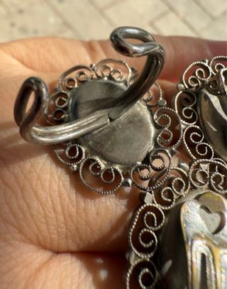 Anillo y pendientes clips vintage