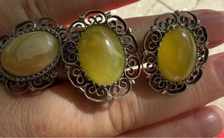 Anillo y pendientes clips vintage