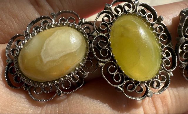 Anillo y pendientes clips vintage