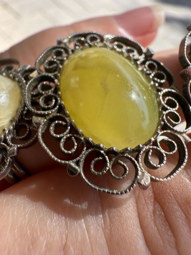 Anillo y pendientes clips vintage