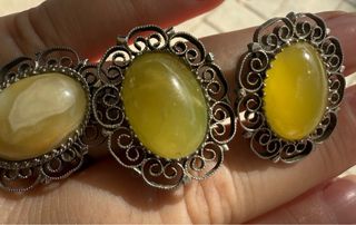 Anillo y pendientes clips vintage