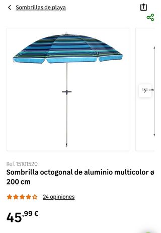 Sombrilla grande playa rayas azul-verde